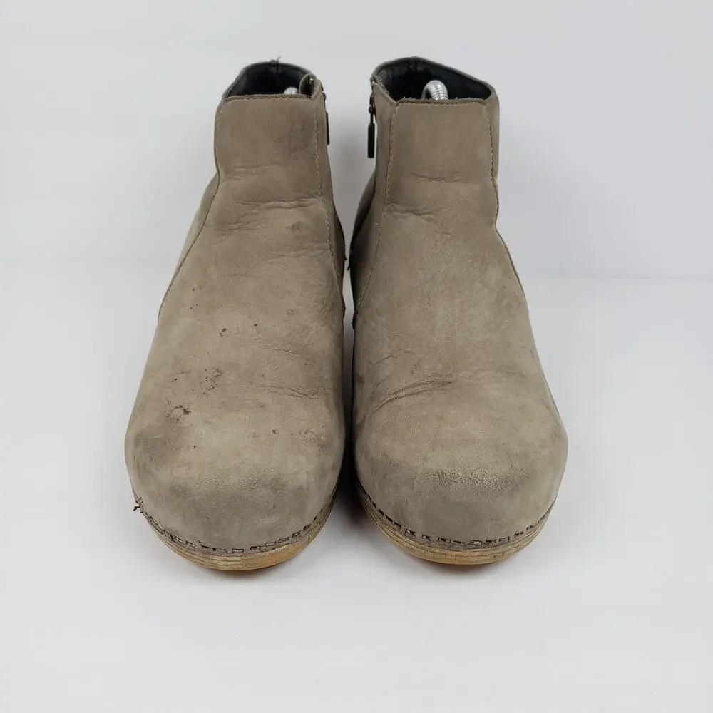 Dansko Maria Womens Size EU 41 US 10.5-11 Beige Nubuck Leather Ankle Bootie Shoe
